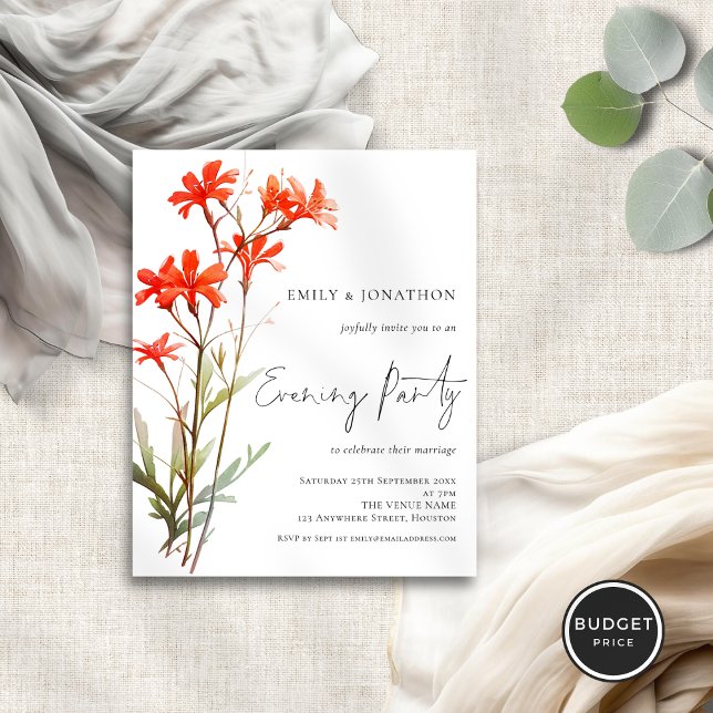 Wildblume Hochzeiten Abend Party Einladung (Von Creator hochgeladen)