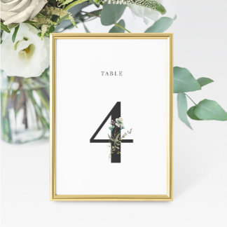 Wildblume Hochzeiten in Wasserfarben Tischnummer 4