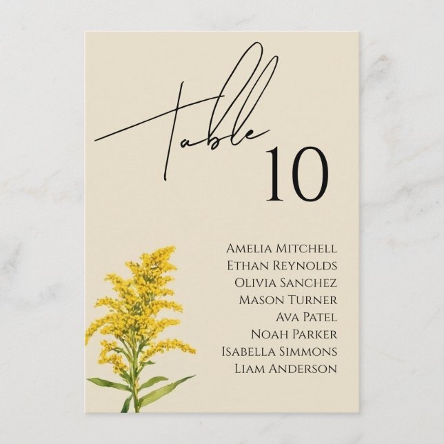 Wildblume Hochzeitkarte Menükarte (Vorderseite)