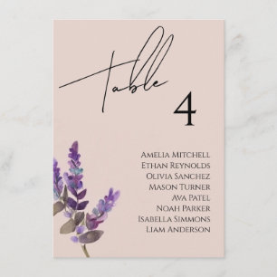 Wildblume Hochzeitkarte Menükarte