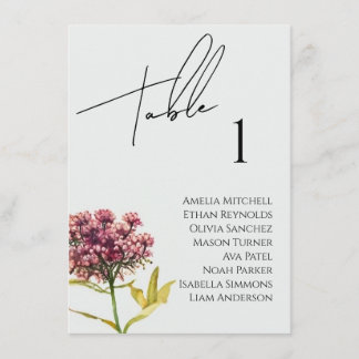Wildblume Hochzeitkarte Menükarte