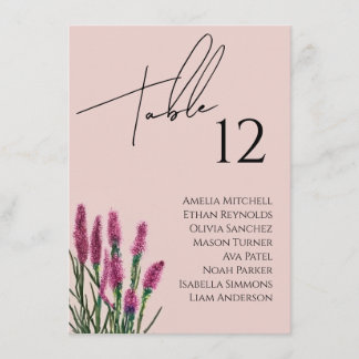 Wildblume Hochzeitkarte Menükarte