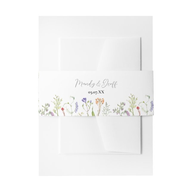 Wildblume Hochzeitsbauch floral Delikat Einladungsbanderole (Vorderseite Beispiel)
