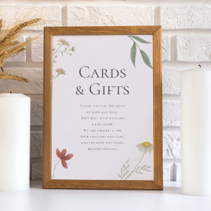 Wildblume Hochzeitsgeschenke und Kartenzeichen Poster