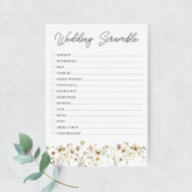 Wildblume Hochzeitskarte für Wasserfarben