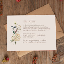 Wildblume-Hochzeitskarte