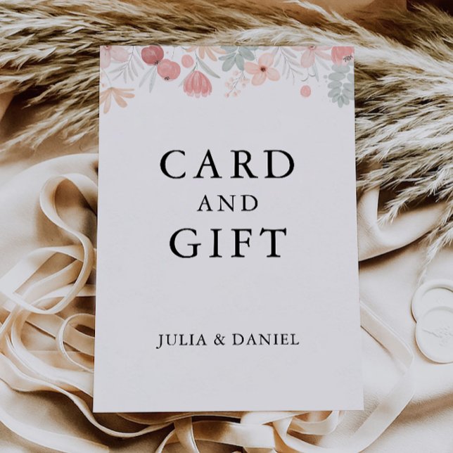 Wildblume Hochzeitskarten und Geschenkzeichen, Einladung (Wildflower Wedding Cards and Gifts Sign,)