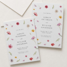 Wildblume Hochzeitssache Datum speichern Einladung