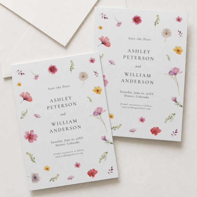 Wildblume Hochzeitssache Datum speichern Einladung (Von Creator hochgeladen)