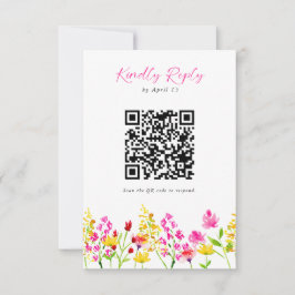Wildblume Hochzeitsskript RSVP QR-Code