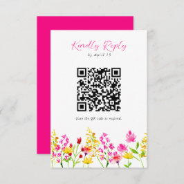 Wildblume Hochzeitsskript RSVP QR-Code