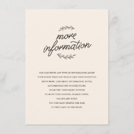 Wildblume-Hochzeitstich Begleitkarte