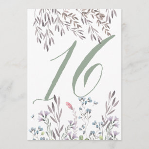 Wildblume Hochzeitstisch Nr. 16 beidseitig Einladung