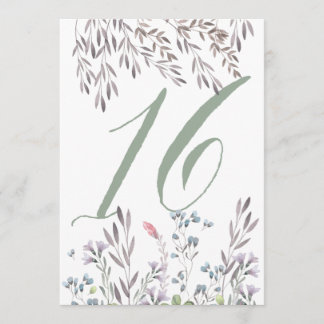 Wildblume Hochzeitstisch Nr. 16 beidseitig Einladung