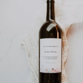 Wildblume Hochzeitsweinflaschenlabel Vorlage Weinetikett