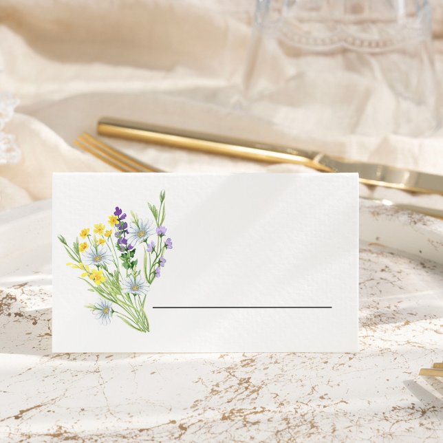 Wildblume Hochzeitswiese-Blume Platzkarte (Individual place cards with pretty bouquets of wildflowers inside and out)