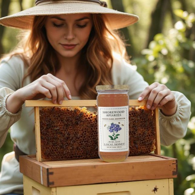 Wildblume Honey 2x3" Realistische Bienen gestriche Lebensmitteletikett (Von Creator hochgeladen)