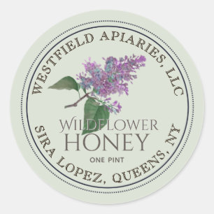 Wildblume Honey Jar Lila Lilac Blume Runder Aufkleber