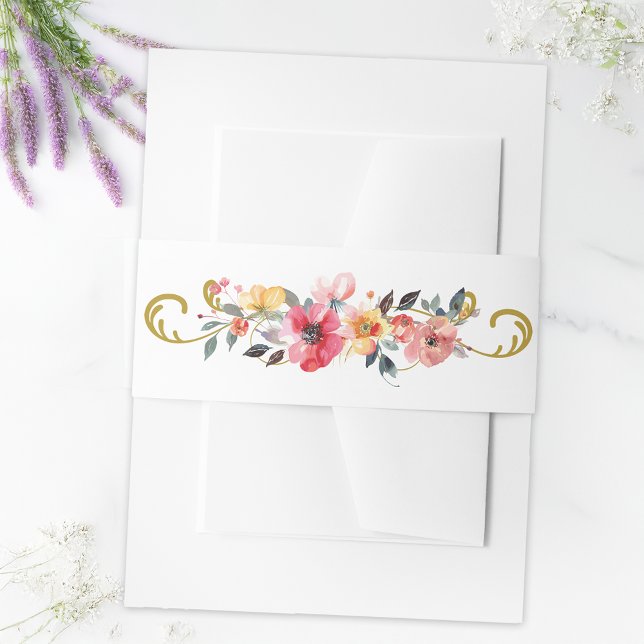 Wildblume im Wasser Frühjahr Sommerhochzeit Einladungsbanderole (Von Creator hochgeladen)