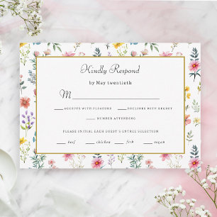 Wildblume im Wasser Frühjahr Sommerhochzeit RSVP Karte