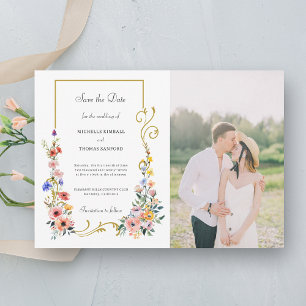 Wildblume im Wasser Frühjahr Sommerhochzeit Save The Date