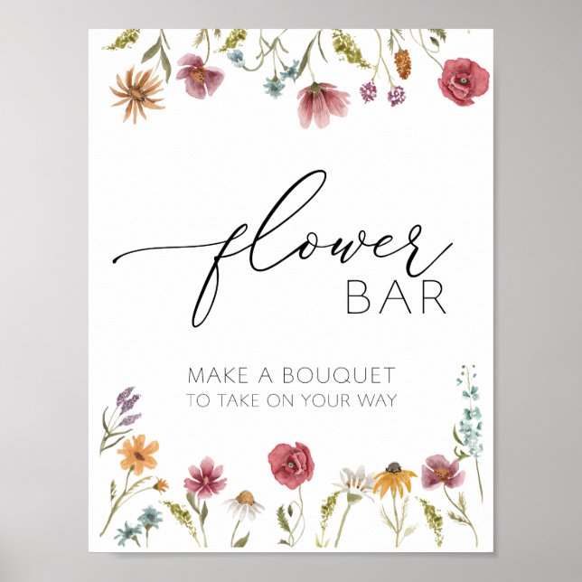 Wildblume in Bloom Blume Bouquet Bar Poster (Vorne)