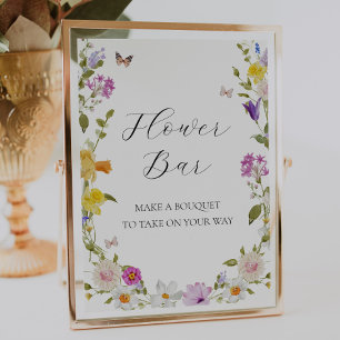 Wildblume in Bloom Blume Bouquet Bar Sign Poster