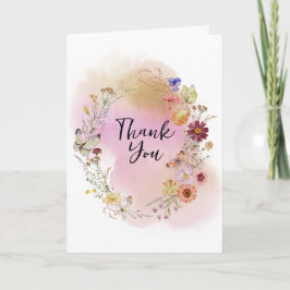 Wildblume in Blütendusche Dankeskarte