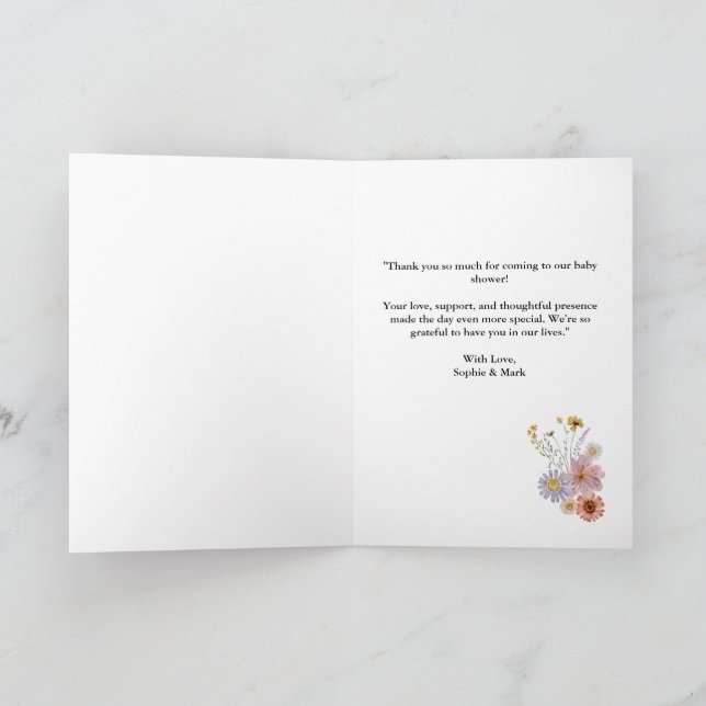 Wildblume in Blütendusche Dankeskarte (Innenseite)