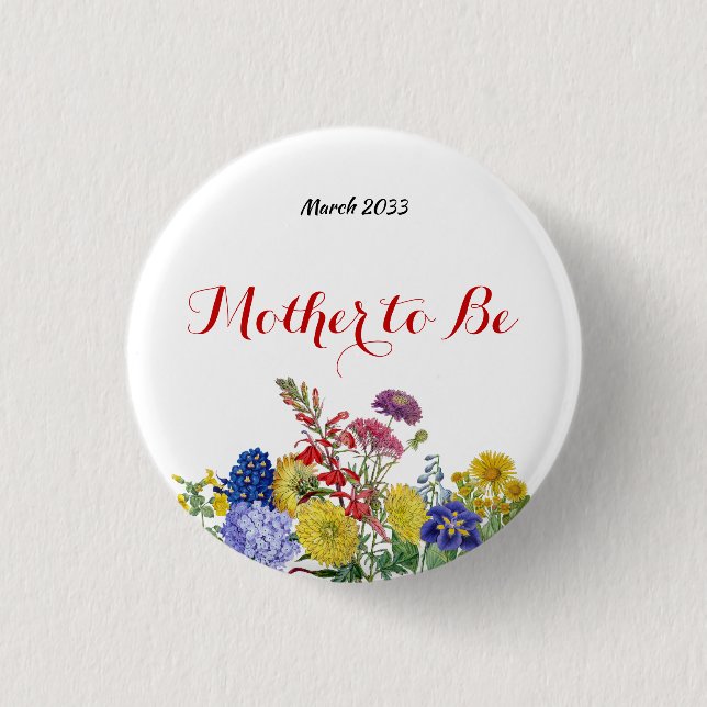 Wildblume in Blütenfarbenflorendusche Button (Vorderseite)