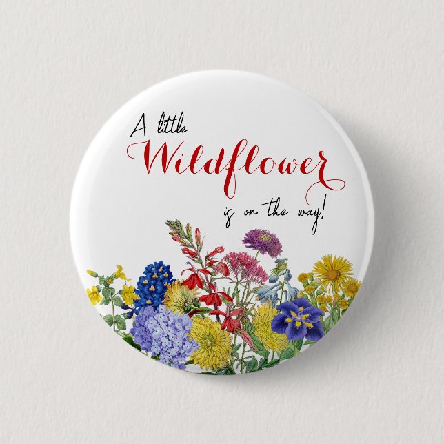 Wildblume in der Blümchen-Whimsical-Bläschen-Babyd Button (Vorderseite)