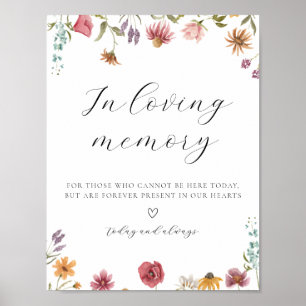 Wildblume In Loving Memory Schild