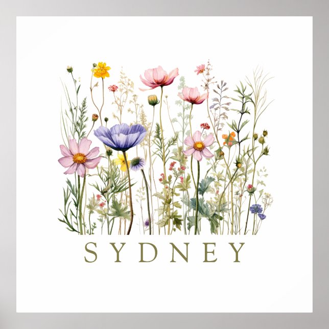 Wildblume Individuelle Name Poster (Vorne)