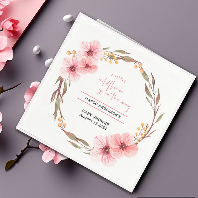 Wildblume ist unterwegs mit rosa Babydusche Serviette (Von Creator hochgeladen)