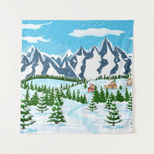 Wildblume Kaktus Muster im Aquarellstil. F Wandteppich (Vorderseite)