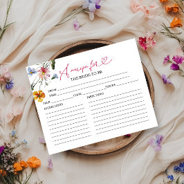 Wildblume Kalligrafie Brautparty Rezeptionskarten