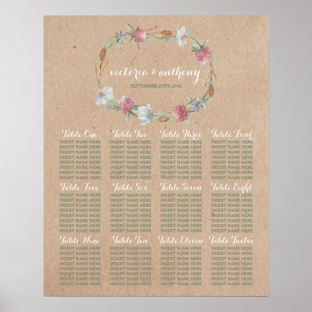 Wildblume-Kämpfen auf Kraft-Country-Hochzeitssitze Poster (Vorne)