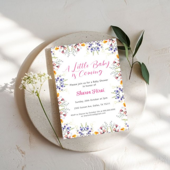 Wildblume Kinderdusche Einladung (Von Creator hochgeladen)