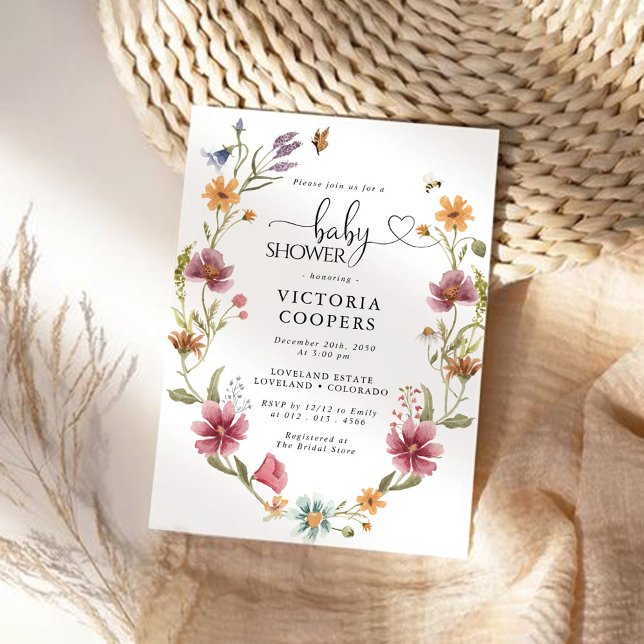 Wildblume Kinderdusche Einladung (Von Creator hochgeladen)