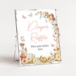 Wildblume Kleiner Schmetterling-Windeln Poster
