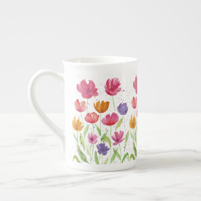Wildblume Knochen China Tasse (Links)