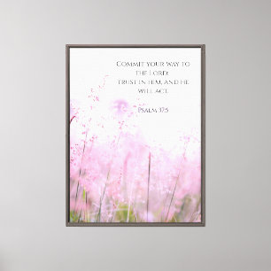 Wildblume Landschaftsbibel Verse Psalm 37 Leinwanddruck