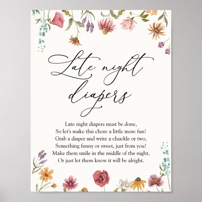 Wildblume Late Night Diapers Poster (Vorne)