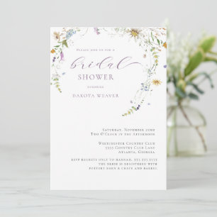 Wildblume Lavender Einfaches Brautparty Einladung
