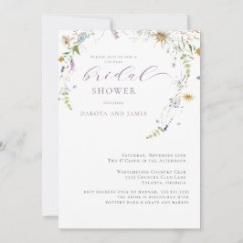 Wildblume Lavender Floral Paares Brautparty Einladung