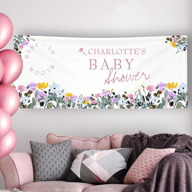 Wildblume Lawn Baby in Bloom Brautparty Banner (Baby Shower Banner from my Wildflower Lawn Baby Shower Collection)