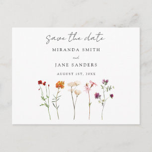 Wildblume Lesbian Pride Floral Save the Date Einladungspostkarte