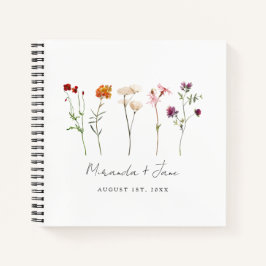 Wildblume Lesbian Pride Floral Wedding Gästebuch Notizbuch
