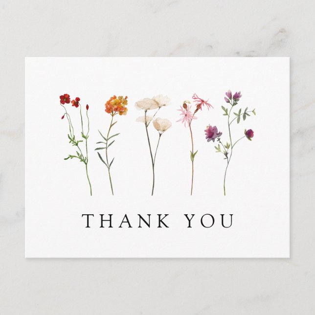 Wildblume Lesbian Pride Floral Wedding Vielen Dank Postkarte (Vorderseite)