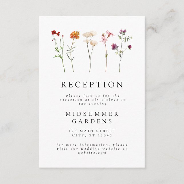 Wildblume Lesbian Pride Wedding Information Begleitkarte (Vorderseite)